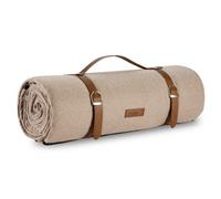 VonShef Picnic Blanket, Beige Herringbone, 200x220cm