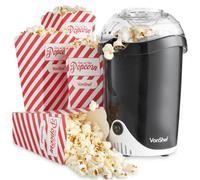 Vonshef Popcorn Maker, 1200W Popcorn Machine W/ Hot Air Circulation, One Touch Popcorn Popper For Kids W/ 6 Boxes, Black