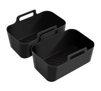 VonShef Air Fryer Liners, Set of 2 Resuable Silicone Airfryer Liners for Dual Fryer, Suitable for Ninja Air Fryer, Easy-Clean Air Fryer Basket, Microwave & Oven Safe Airfryer Accessories