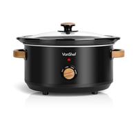 VonShef Slow Cooker 3.5L - Nordic Design Large Slow Cooker with Removable Non-stick Ceramic Bowl, Tempered Glass Lid, 3 Heat Settings & Keep Warm Function & Cool Touch Handles - Fika Range