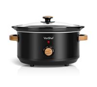 VonShef Slow Cooker 3.5L - Removable Non-stick Ceramic Bowl & Tempered Glass Lid