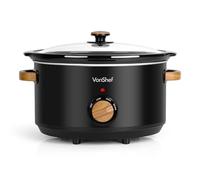 VonShef Slow Cooker 6.5L - Nordic Design Large Slow Cooker with Removable Non-stick Ceramic Bowl, Tempered Glass Lid, 3 Heat Settings & Keep Warm Function & Cool Touch Handles - Fika Range