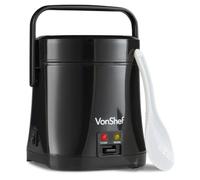 VonShef Small Rice Cooker 0.3L - Electric Rice Steamer for 2 with Keep Warm Function 200W, Removable Non Stick Rice Pot - Measuring Cup and Spatula