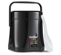 VonShef Small Rice Cooker 0.3L - Electric Rice Steamer for 2 with Keep Warm Function 200W, Removable Non Stick Rice Pot - Measuring Cup and Spatula