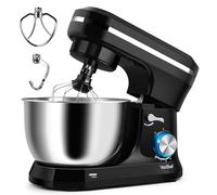 VonShef Stand Mixer 4.5L, Electric Food Mixer for Baking, Black, 1000W | Kitchen Mixer with Stainless Steel Mixing Bowl & Splash Guard, 8 Speeds & Pulse, Silicone Beater, Dough Hook & Balloon Whisk