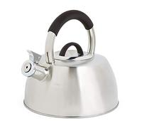 VonShef Stove Top Kettle, Stainless Steel Whistling Teakettle, Silver 2.5L Induction Kettle, Hob Teakettle with Stay Cool Handle & Grip, Suitable for All Hob Types