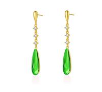 VONSSY Austrian Crystal Teardrop Drop Dangle Earrings Gold Plated Silver Post Zircon Gemstone Jewelry Gift for Woman Girlfriend Mom Wife