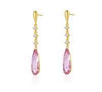 VONSSY Austrian Crystal Teardrop Drop Dangle Earrings Gold Plated Silver Post Zircon Gemstone Jewelry Gift for Woman Girlfriend Mom Wife