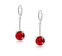 VONSSY Classic Fashion Ruby Drop Dangle Cherry Earrings for Woman with 5A CZ Gold Silver Red Gemstone Jewelry for Girls Wife Girlfriend Friends Mother Sister Daughter Gift