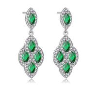 VONSSY Drop Dangle Zircon Earrings Boho Chandelier Rhinestone Crystal Gemstone Platinum Gold Plated Silver Post Jewelry Gift for Woman Girlfriend Mom Wife