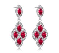 VONSSY Drop Dangle Zircon Earrings Boho Chandelier Rhinestone Crystal Gemstone Platinum Gold Plated Silver Post Jewelry Gift for Woman Girlfriend Mom Wife