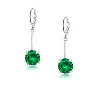 VONSSY Gemstone Drop Dangle Earrings | Stylish 18k Platinum/Gold Plated Leverback Crystal Hanging Earrings | Vintage Jewelry Gift