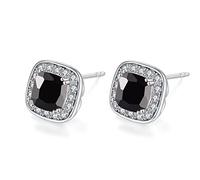 VONSSY Gemstone Stud Earrings, Brilliant Cubic Zirconia Crystal Earrings, 925 Silver Posts Nickel Free, Created Diamond Square Earrings Jewelry Gift for Women Wife Mother Daughter
