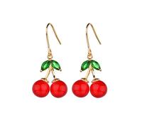 VONSSY Hypoallergenic Gemstone Drop Dangle Cherry Earrings, Platinum/Rose Gold Leverback Crystal Stud, Sterling Silver Nickel Free Trendy Diamond Vintage Earrings for Women Daughter Girlfriend…