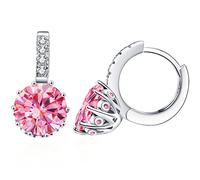 VONSSY Hypoallergenic Gemstone Drop Dangle Earrings, Brilliant Zircon, Platinum Rose Gold Leverback Hoop Crystal Earrings, Nickel Free Trendy Diamond Vintage Earrings for Women Daughter Girlfriend