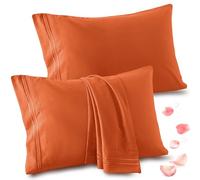 Vonty 2 Pack Burnt Orange Queen Pillowcases, 20x30, 1800 Microfiber