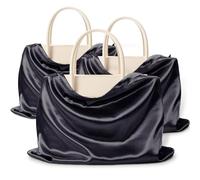 Vonty 3 Pack Silky Dust Bags for Shoes and Purses, Black, 23.6 x 19.6, Sotrage