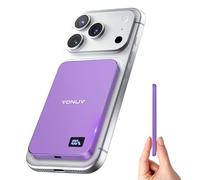 VONUV Magnetic Portable Charger 5000mAh, 15W Ultra Slim Wireless Portable Charger, Fast Charging for iPhone 16/15/14/13/12 Pro/Pro Max/Plus, Metal Shell, USB-C Cable to Charge Other Phones(Purple)