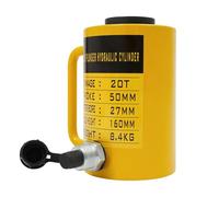 VonVVer 20 Ton Hydraulic Cylinder Ram 60cm Stroke, 10cm Bore Hydraulic Jack, 45# Steel Construction for Lifting & Pushing, Works with CP-700 Pump for Machinery/Shipbuilding/Engineering (Yellow/Black)