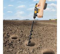 VonVVer Cordless Fence Post Auger - Post Hole Digger with 1x13000mAh Batteries, Garden Auger Drill Bit for Planting, Auger Post Hole Digger with 80cm Drill Bit, Garden Extend Spiral Auger Drill Bit