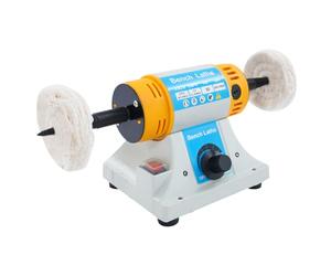VonVver Mini Bench Buffer Polisher 320W, Adjustable Speed Polishing Machine 800-10000rpm, Bench Polisher with 2 Cloth Wheels for Metal Wood Plastic Jade Amber, Double Sided Tabletop Polisher