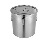 VonVVer Stainless Steel Airtight Canister 33L, Food Storage Container with Locking Clamps & Silicone Seal, Metal Bucket for Rice, Flour, Cereal, Kitchen Storage Bucket with Handles