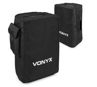 VONYX 2x SC10 Protective Nylon PA Speaker Covers with Accessory Pockets for 10 Inch Speakers, Durable Speaker Bags for VSA10P and VSA10BT, Pair for Storage and Transport