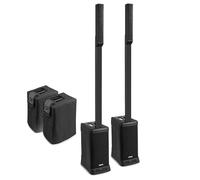 VONYX 2x VX820 Column Array Speaker System with Cases, 800W Max, Active DJ Speakers Kit, Bluetooth 5.0, TWS Pairing, Compact Line Array PA Set