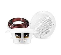 VONYX 5" Passive Ceiling Speakers Pair, IP44 Waterproof with 2-Way System, 80W Max Power - Ideal for Bathroom, Kitchen, Poolside & Marine Audio Installation (White)