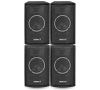 VONYX 6" Inch PA Party Speaker System - Set of 4 Passive Speakers, 1000W Peak Total Output, Bass Reflex, Piezo Horn, Compact for DJ, Karaoke and Events