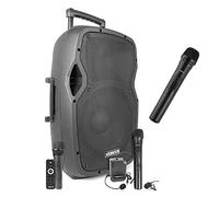 VONYX AP1200PA 12" Portable PA Speaker System with Wireless Bluetooth, MP3 Player, Rechargeable Battery and Microphones for Events, Karaoke and Live Performances