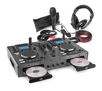 Vonyx CDJ450 Beginner DJ Package Set, Dual CD Deck, Bluetooth, USB, Mic | Built-in mixer, jog wheels, cue function, headphones, metal microphone