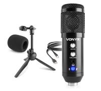 VONYX CM320B USB Condenser Microphone with Echo, Built-in Soundcard, 3.5mm Headphone Output and Desktop Stand - Ideal for Podcasting, Singing, Streaming, Gaming and Home Studios