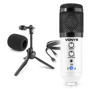 Vonyx CM320W USB Microphone for Podcasting & Streaming - White