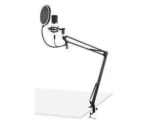 VONYX CMS300W USB Condenser Microphone Podcast Kit with Adjustable Boom Arm, Shock Mount, Pop Filter & Foam Cover, USB Mic for Podcasting, Streaming & Studio Recording, White