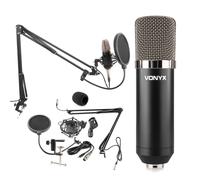 Vonyx CMS400 Podcast Microphone Kit with Stand & Pop Filter - Recording Set