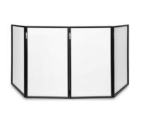 Vonyx DB2 Foldable DJ Booth Lighting Screen 4-Panel Facade, Lightweight Black Steel Frame with White Lycra Front, Portable Screen for Mobile DJ Booth and Disco Lighting Effects, 1200 x 700mm Panels