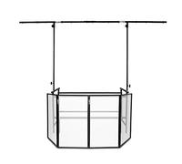 Vonyx DB2 Foldable DJ Booth with 4ft Deck Stand Lighting Rig & T-Bar - Portable DJ Facade Screen, Adjustable Lighting Stand for Mobile Disco, Stage Setup, Events, Steel Frame & Scrim Panels