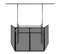 VONYX DB7 Mobile DJ Booth Stand with T-Bar, Foldable Portable Black Screen, 2-Tier Frame for Mixers, Controllers & Lighting, Ideal Equipment Setup at Events, Parties & Performances