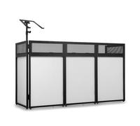 Vonyx DBA200 Foldable Large DJ Booth with Carry Bag and Laptop Stand, Portable, Professional-Grade Mobile DJ Booth Stand for Events, Parties, Weddings, and Club Use, DJ Gear Setup