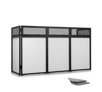 Vonyx DBA200 Foldable Large DJ Booth with Metal Corner Shelves and a Carry Bag, Reliable, Portable DJ Stand Solution for Mobile DJs, Weddings, and Professional Events, Sturdy Steel Frame, Easy Setup