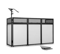 Vonyx DBA200 Large DJ Booth Set with Carry Bag, Laptop Stand, and Dual Corner Shelves, Complete Portable DJ Station for Professionals, Fast Assembly, Ideal for Events, Weddings, and Mobile DJs