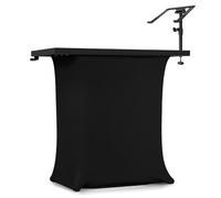 Vonyx DBE100 compact mobile DJ booth package with free carry bag and integrated laptop stand, a portable DJ stand solution for mobile gigs, parties, weddings, and professional events