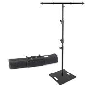 VONYX DJ Lighting T-Bar Stand Pair with Square Base, Modular 2.6m Height, 25kg Capacity, Portable Lighting Bar Kit for DJs, Bands, Musicians, Home Studio, Events, Stage Use