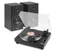 VONYX DT3000 Belt Driven Record Player with Audizio BS15 Bluetooth Bookshelf Speakers, Built In Phono Preamp, HDMI ARC, 3m RCA Cable, Home Audio Turntable Setup