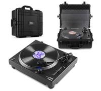 Vonyx DT3000 DJ Turntable Package with 2 Belt Driven Vinyl Record Players, Audio-Technica Cartridges, USB output and 2 hard Transport Cases for DJ Decks and Home Audio