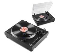 Vonyx DT3000 DJ Turntable Setup, Pair of Belt Drive Record Players With USB, Phono Preamp, S-Shaped Tonearm and Audio-Technica Cartridge for DJ Decks and Hi-Fi