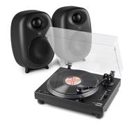 Vonyx DT6000 Direct Drive Record Player with Audizio RS60 Active Bluetooth Bookshelf Speakers, built in phono preamp, RCA Cable, Home Audio Vinyl Turntable Setup for Records and DJ use