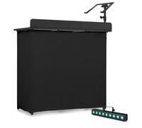 Vonyx Foldable DJ Booth Stand Solution with Transport Bag, Detachable Laptop Holder, and RGBW LED Light Bar, Portable, Stable, with Customisable Lighting for a Complete Professional DJ Setup