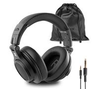 Vonyx HDX120BK Over-Ear Wired DJ Headphones, Padded with 40mm Drivers - 32 Ohm